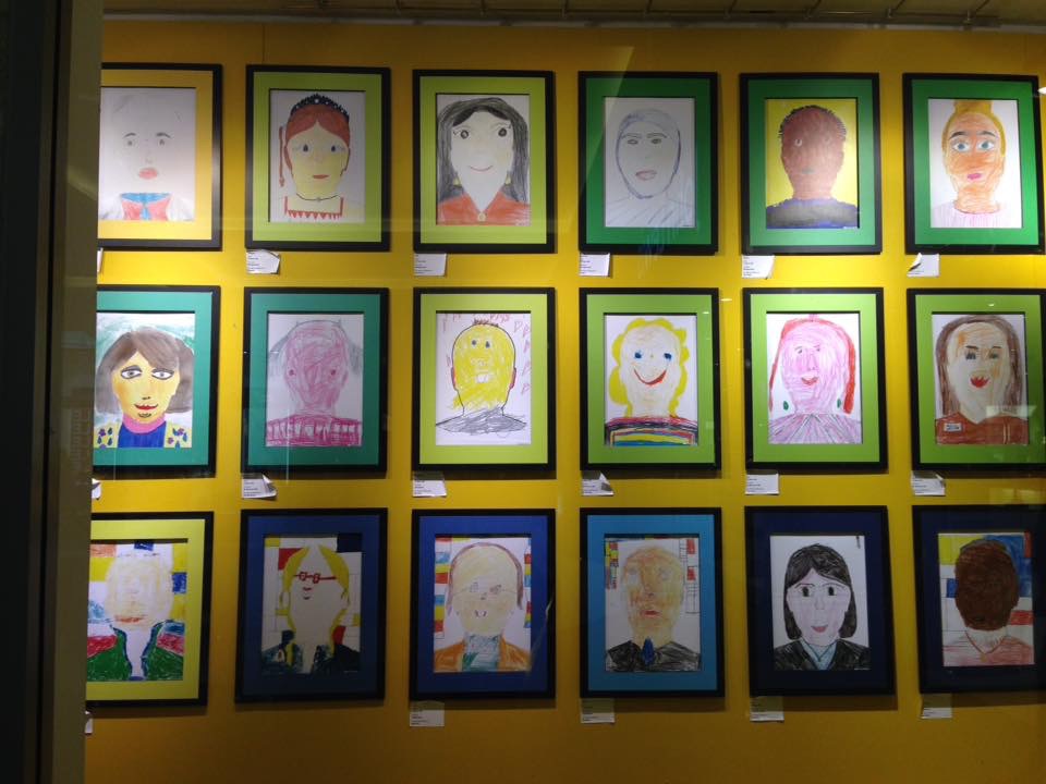 Children's artwork on display at the Trafford Centre - Bridgewater