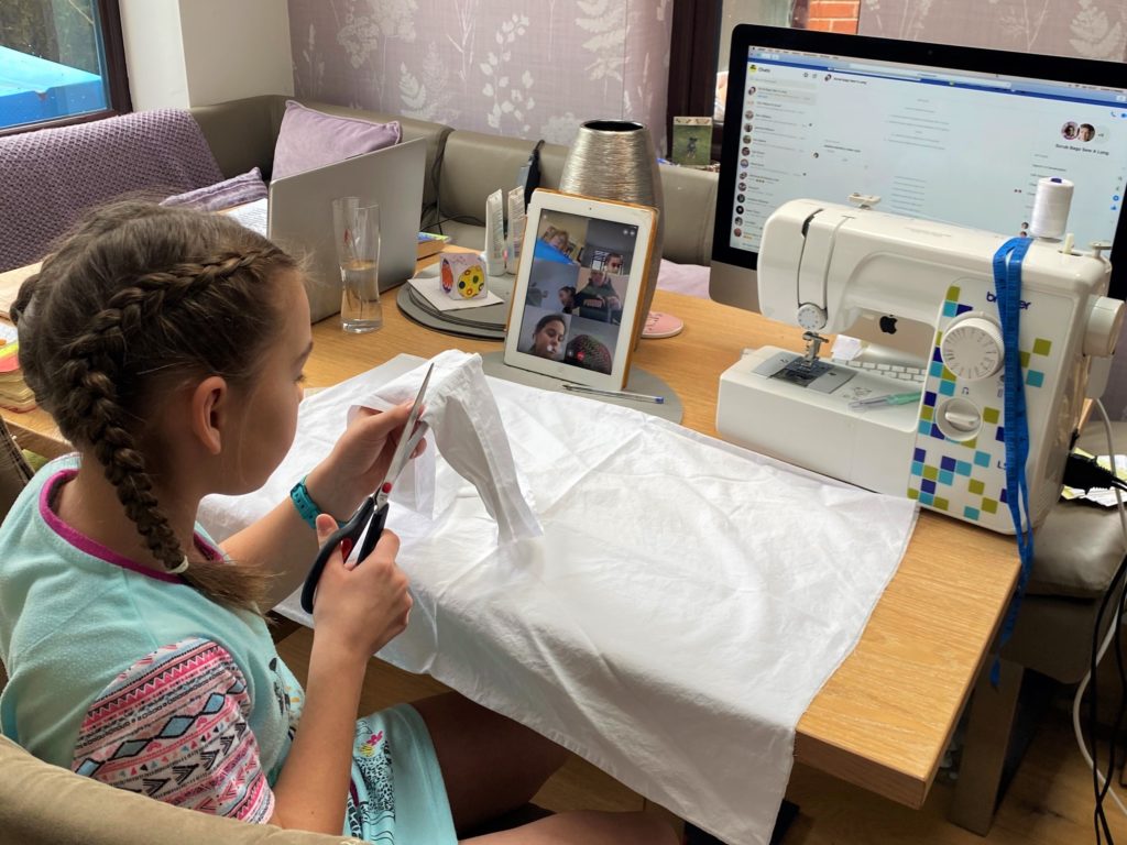 Pupil sews scrubs for NHS