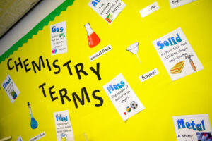 Bridgewater School Chemistry terms wall display
