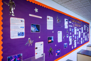 Guardians of the Galaxy wall display at Bridgewater Schoolt