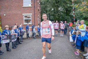 Sir Kevin Sinfield at Bridgewater School on Day 6 of his final 7 in 7 challenge